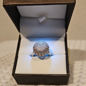 Sterling Silver Pave' Ring